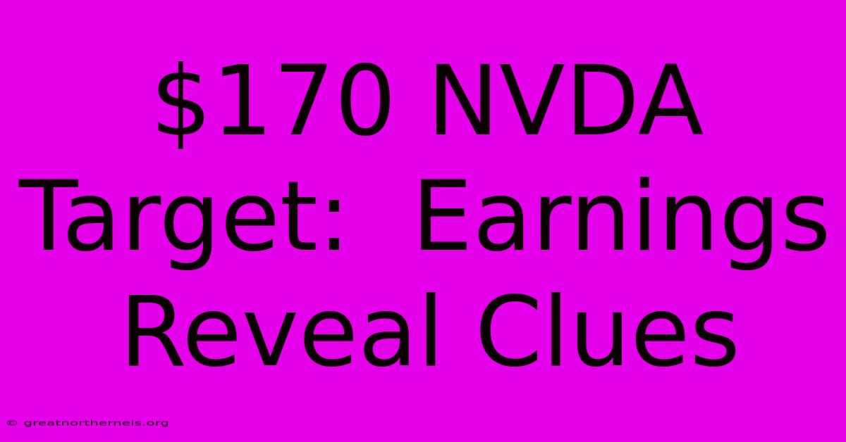 $170 NVDA Target:  Earnings Reveal Clues