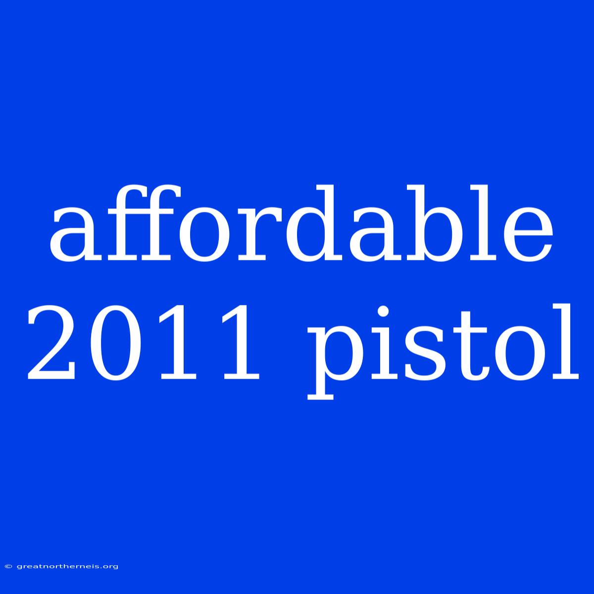 Affordable 2011 Pistol