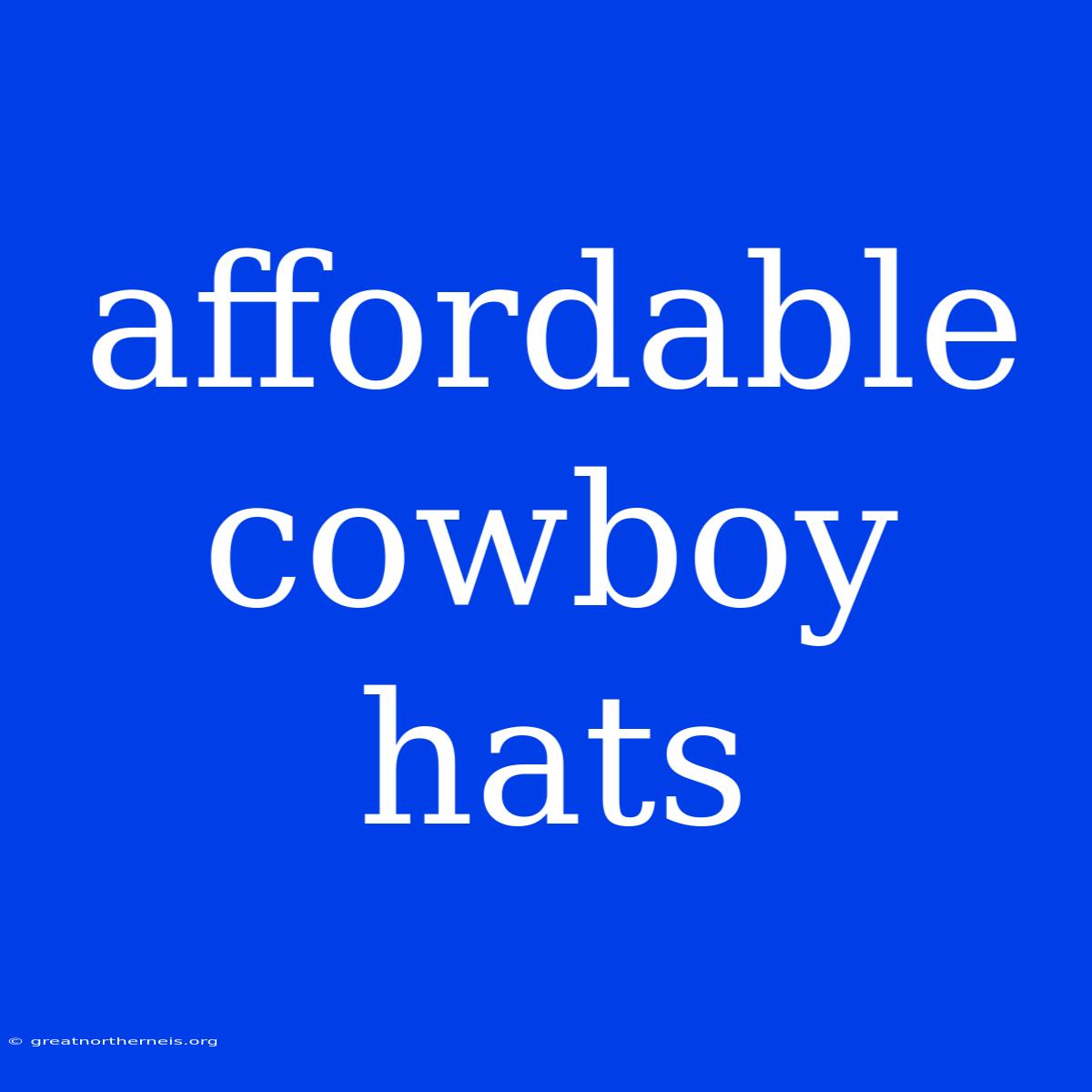 Affordable Cowboy Hats