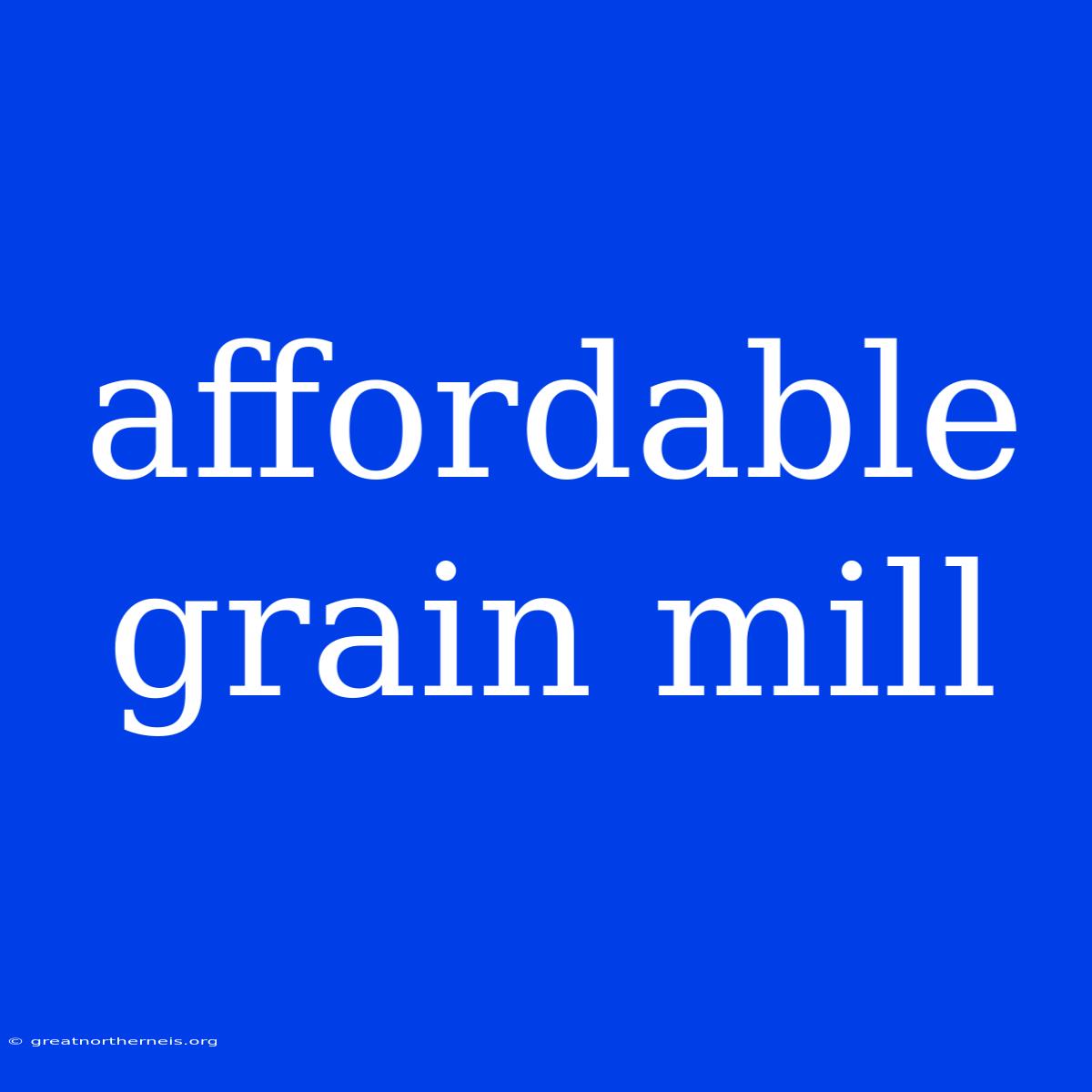 Affordable Grain Mill