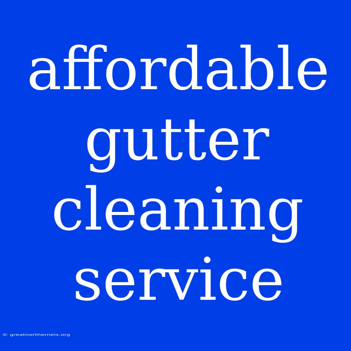 Affordable Gutter Cleaning Service