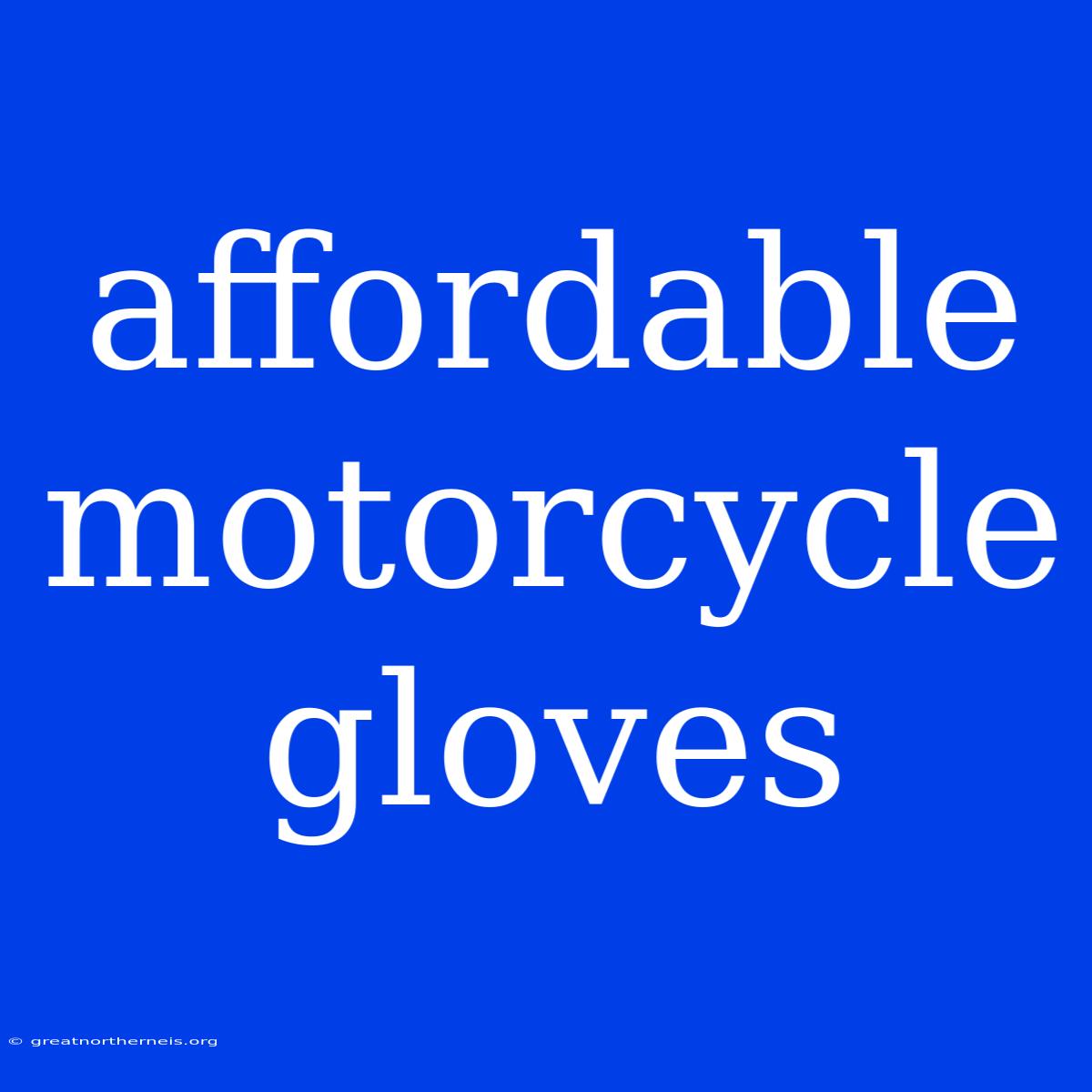 Affordable Motorcycle Gloves