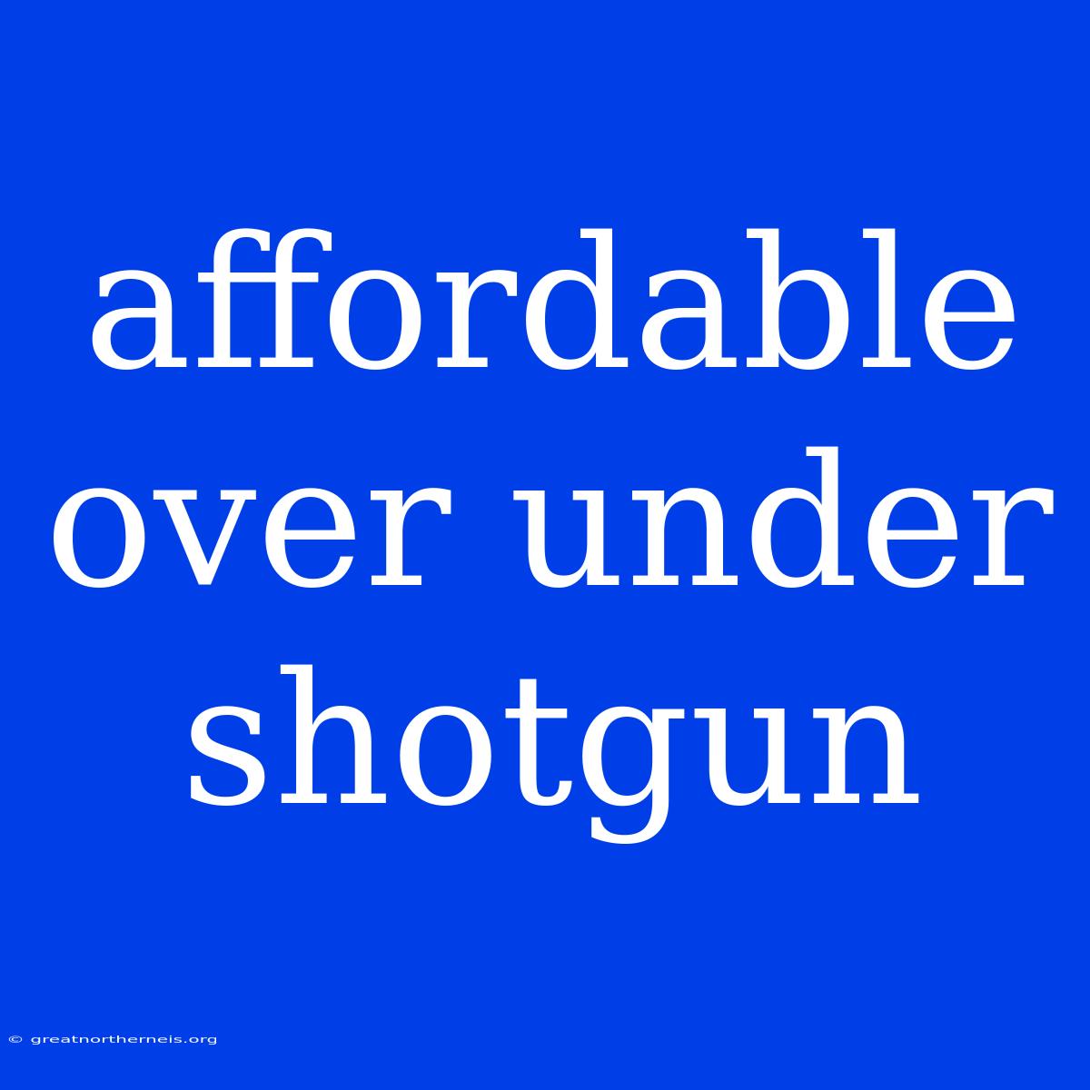 Affordable Over Under Shotgun