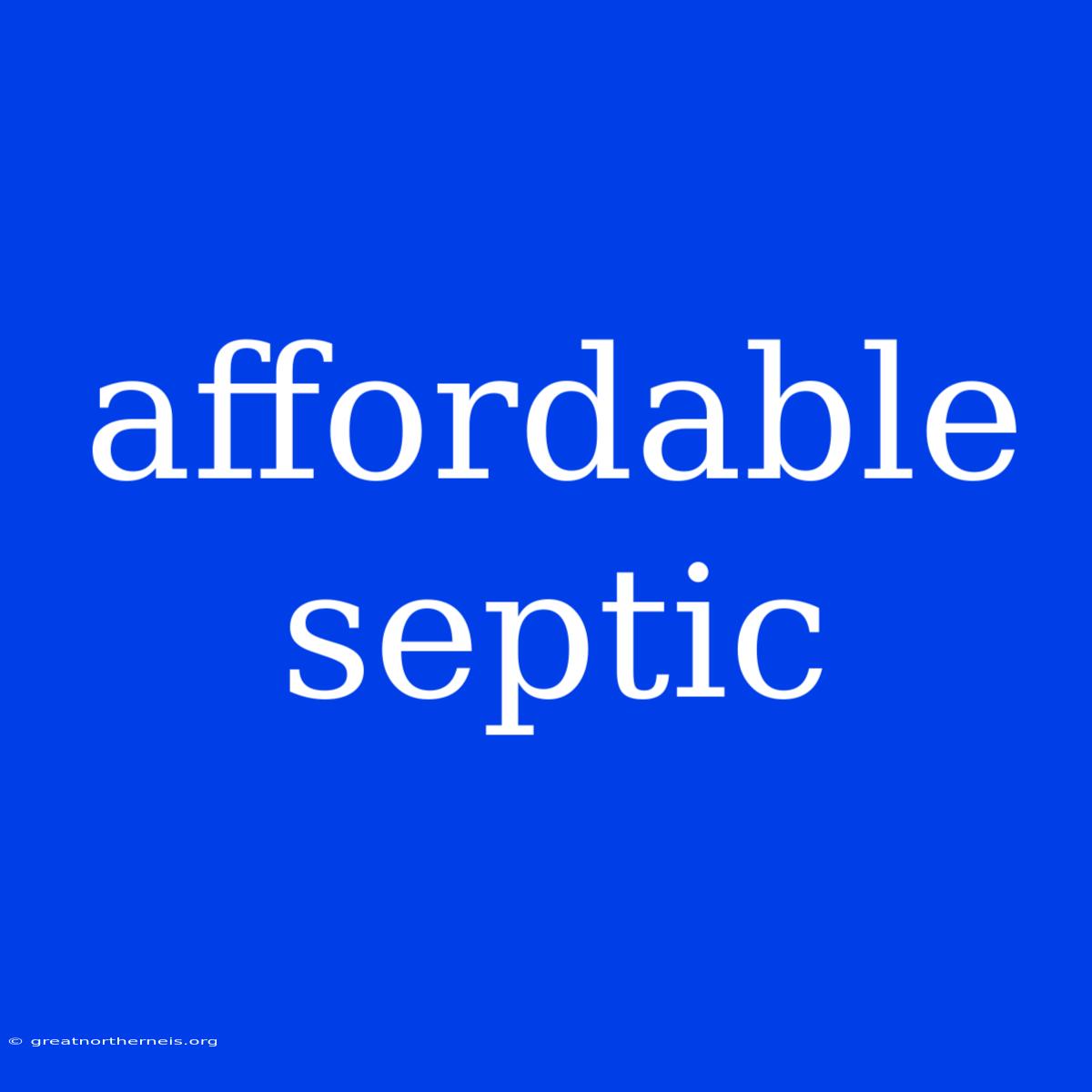 Affordable Septic