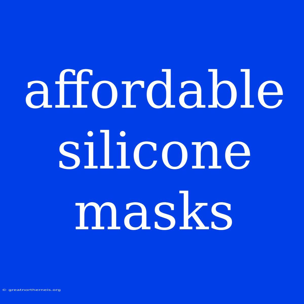 Affordable Silicone Masks