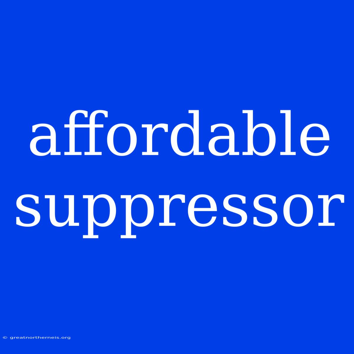 Affordable Suppressor