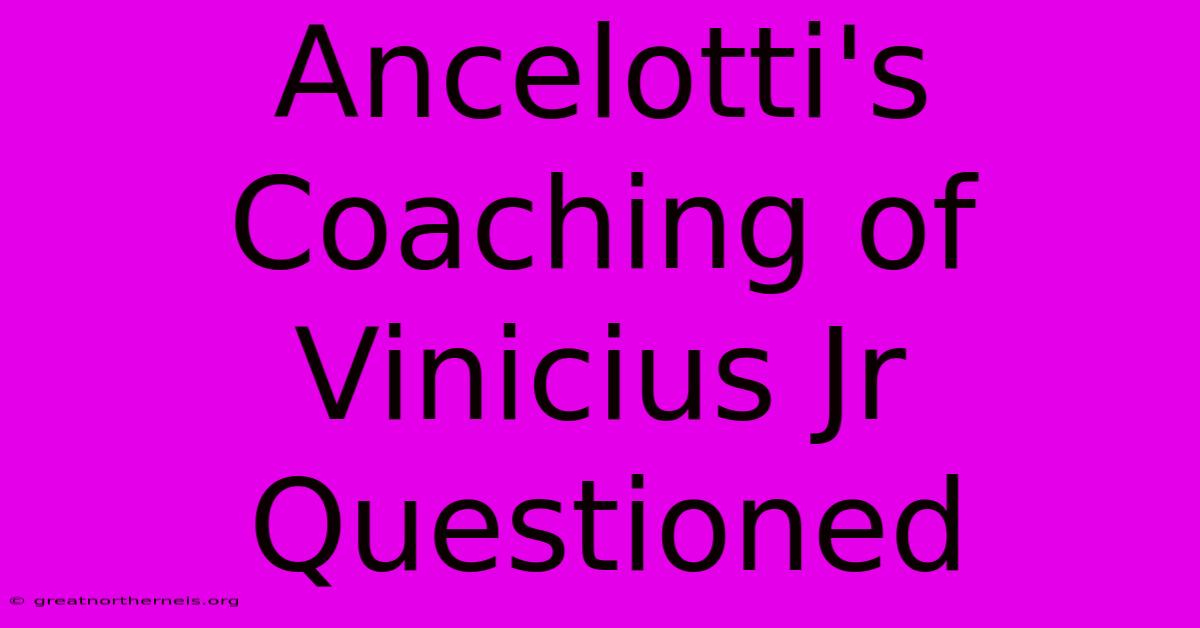 Ancelotti's Coaching Of Vinicius Jr Questioned