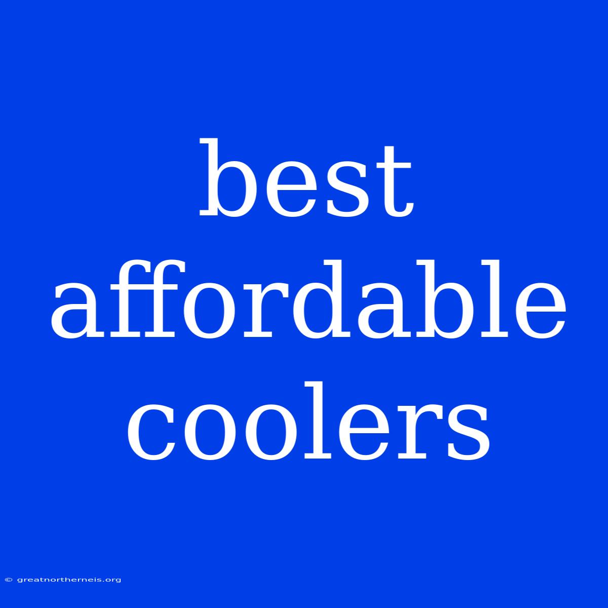 Best Affordable Coolers