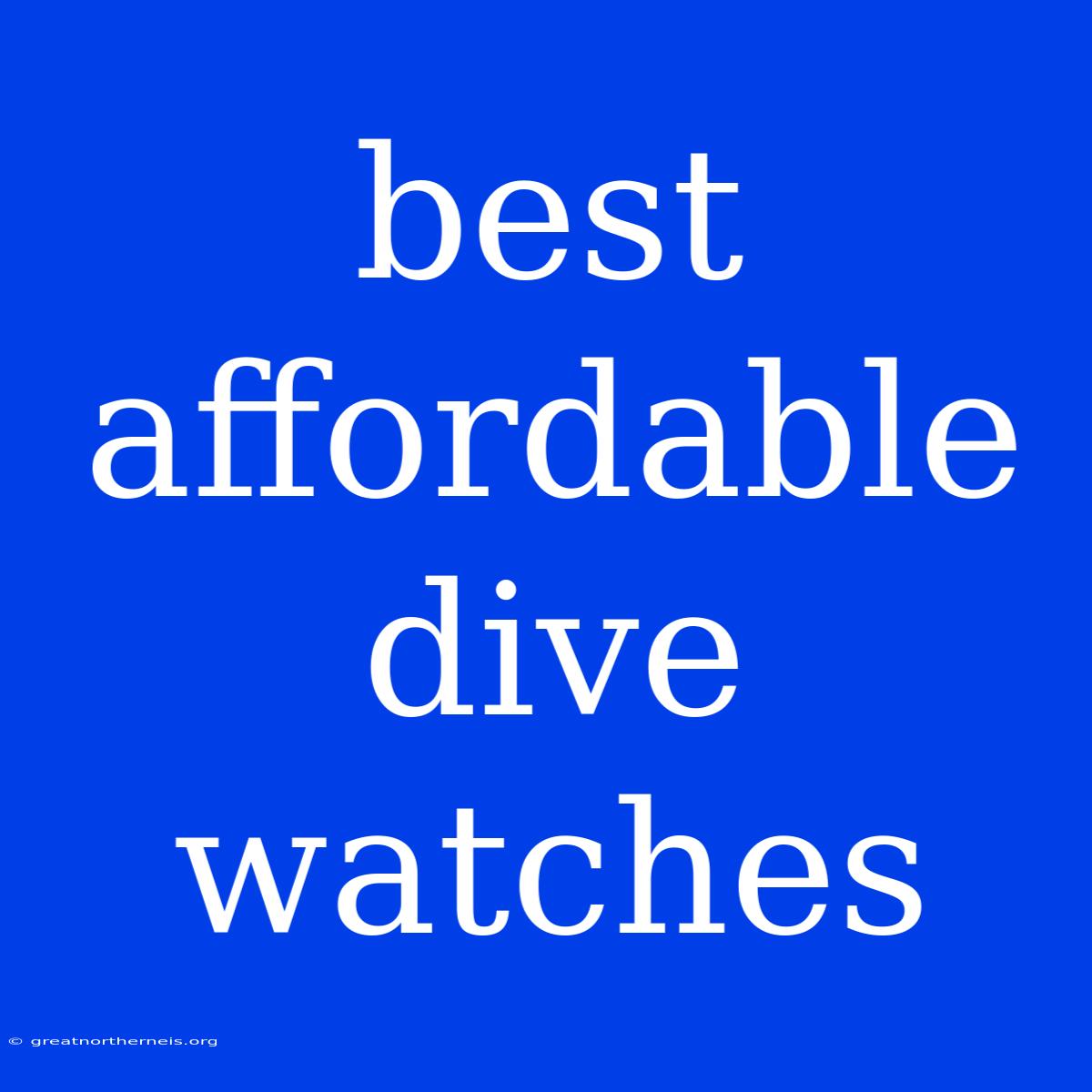 Best Affordable Dive Watches