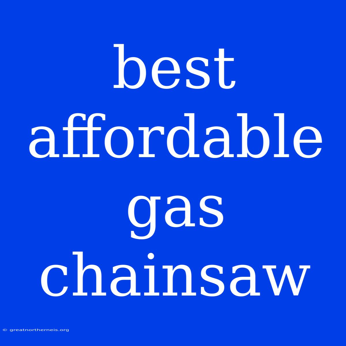 Best Affordable Gas Chainsaw