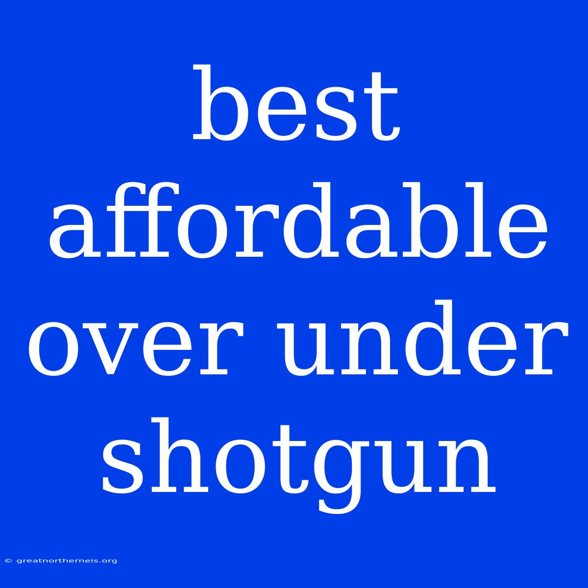 Best Affordable Over Under Shotgun