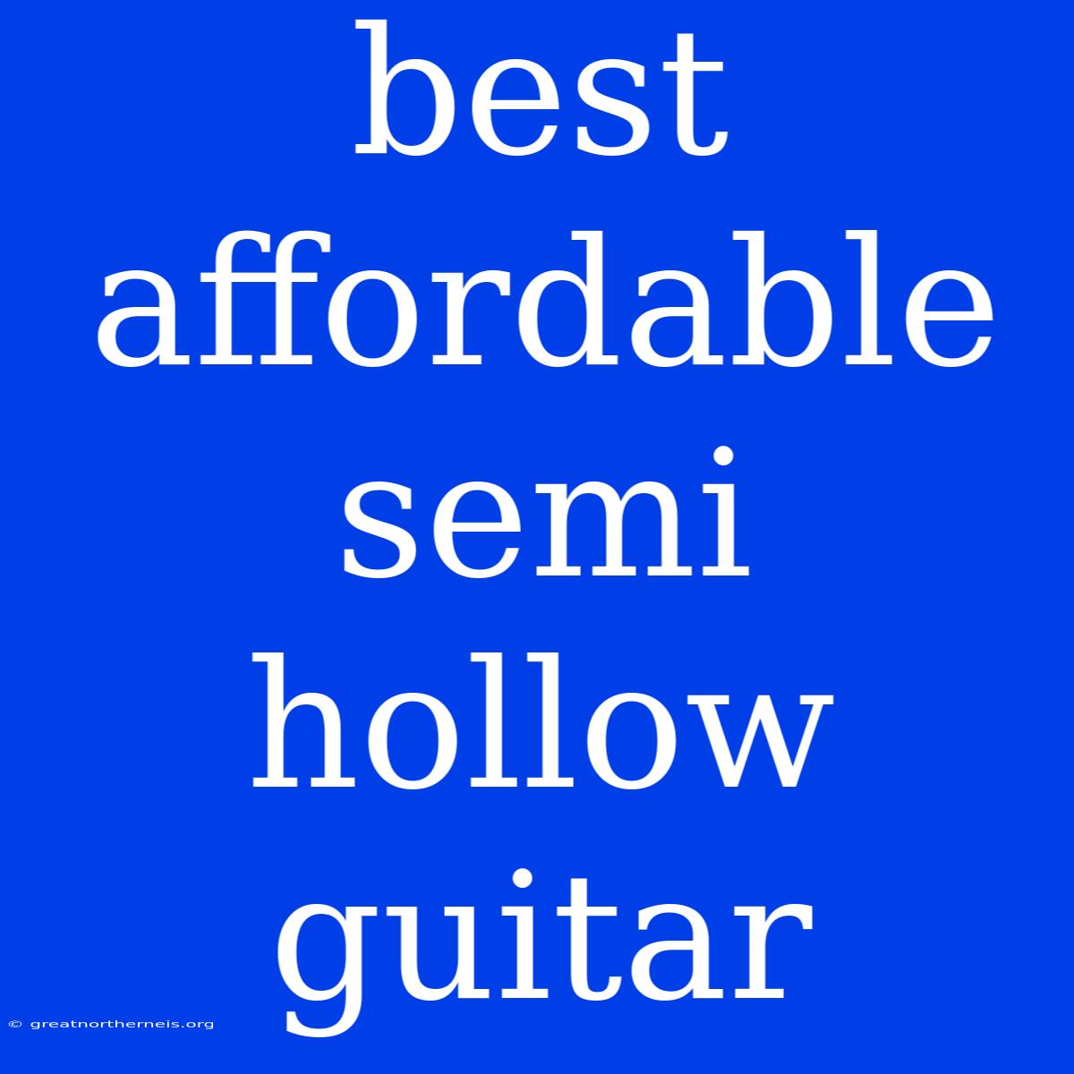 Best Affordable Semi Hollow Guitar