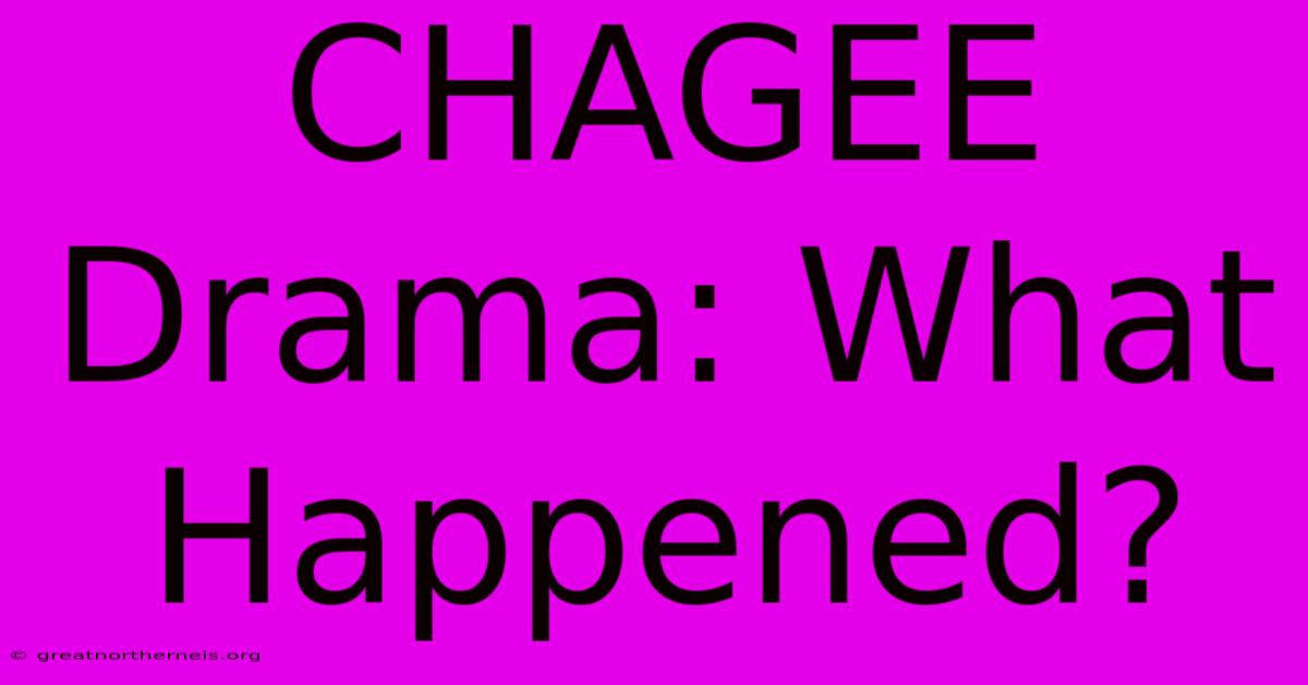 CHAGEE Drama: What Happened?