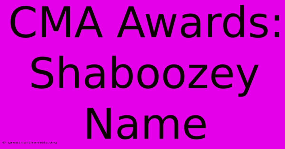 CMA Awards: Shaboozey Name