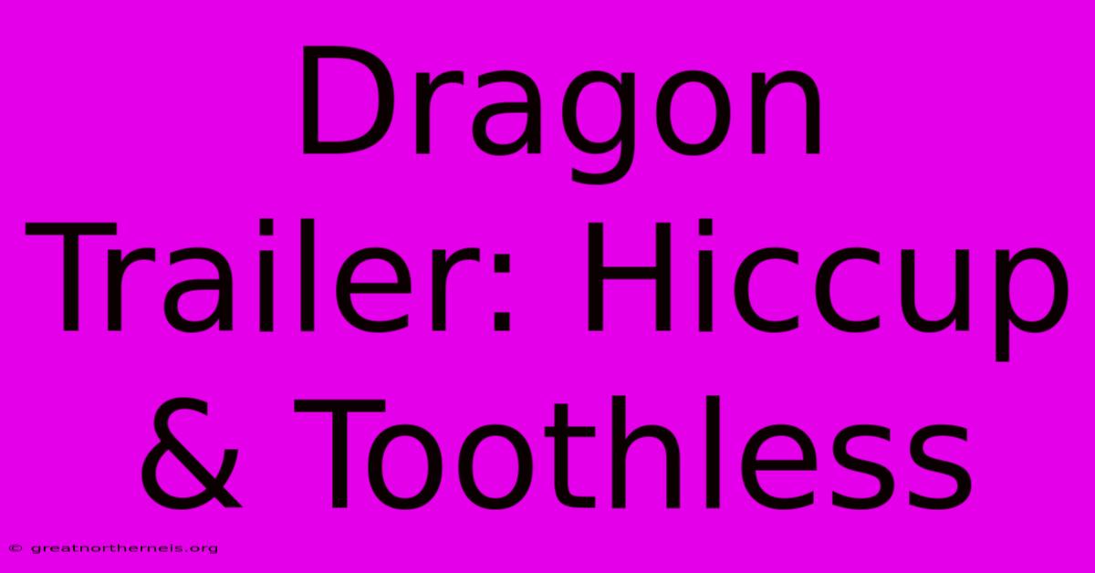 Dragon Trailer: Hiccup & Toothless