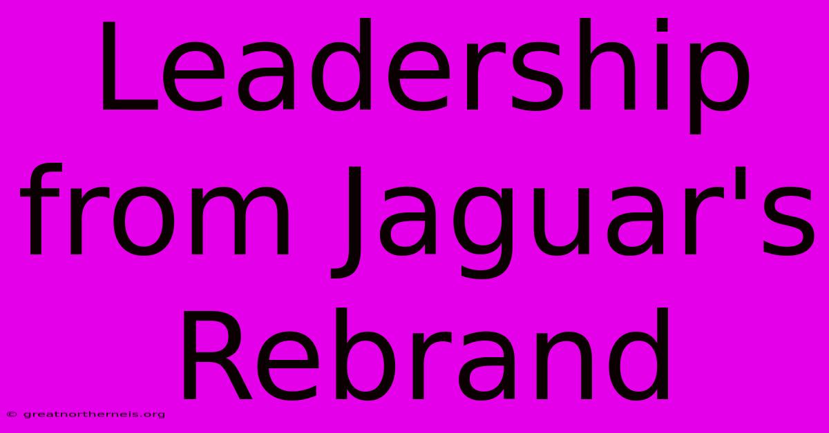 Leadership From Jaguar's Rebrand