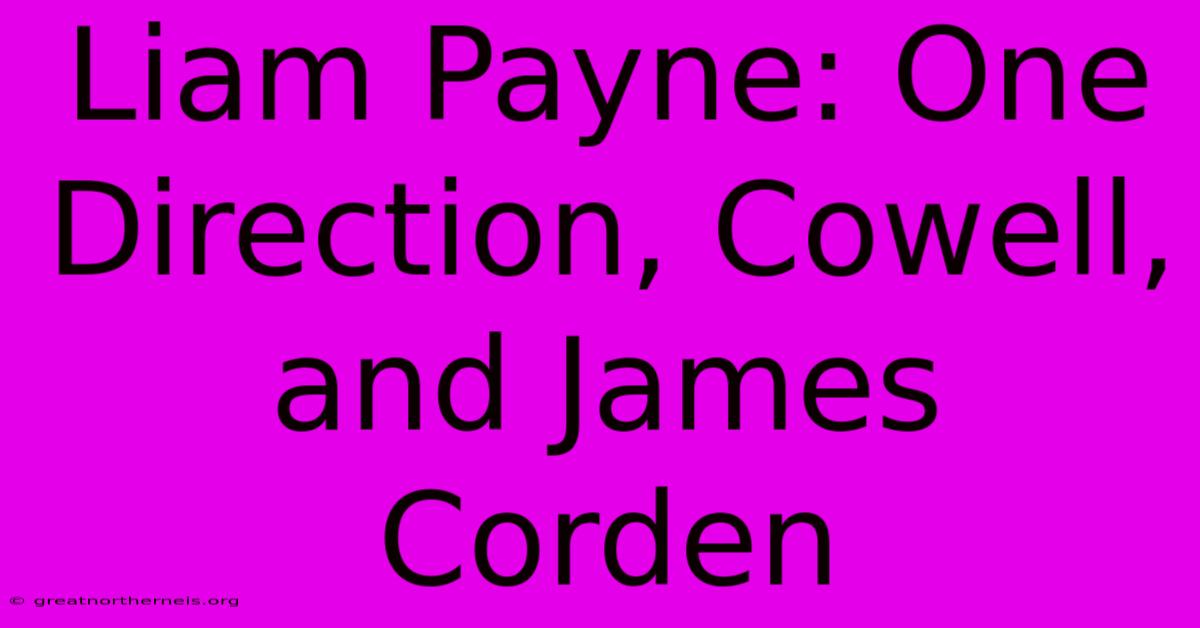 Liam Payne: One Direction, Cowell, And James Corden