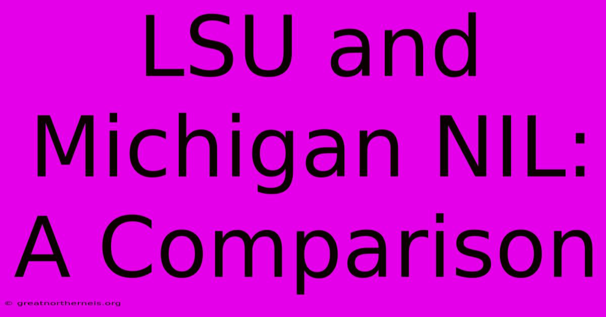 LSU And Michigan NIL: A Comparison