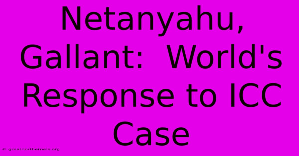 Netanyahu, Gallant:  World's Response To ICC Case