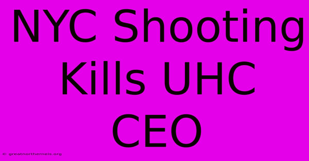 NYC Shooting Kills UHC CEO