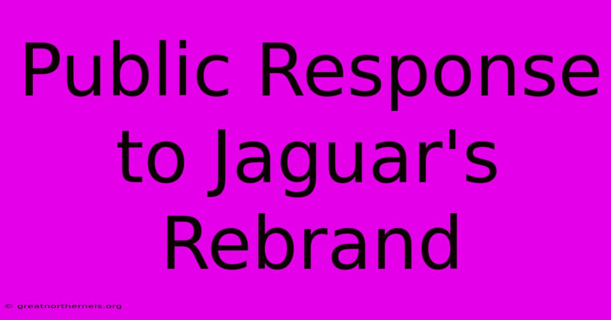 Public Response To Jaguar's Rebrand