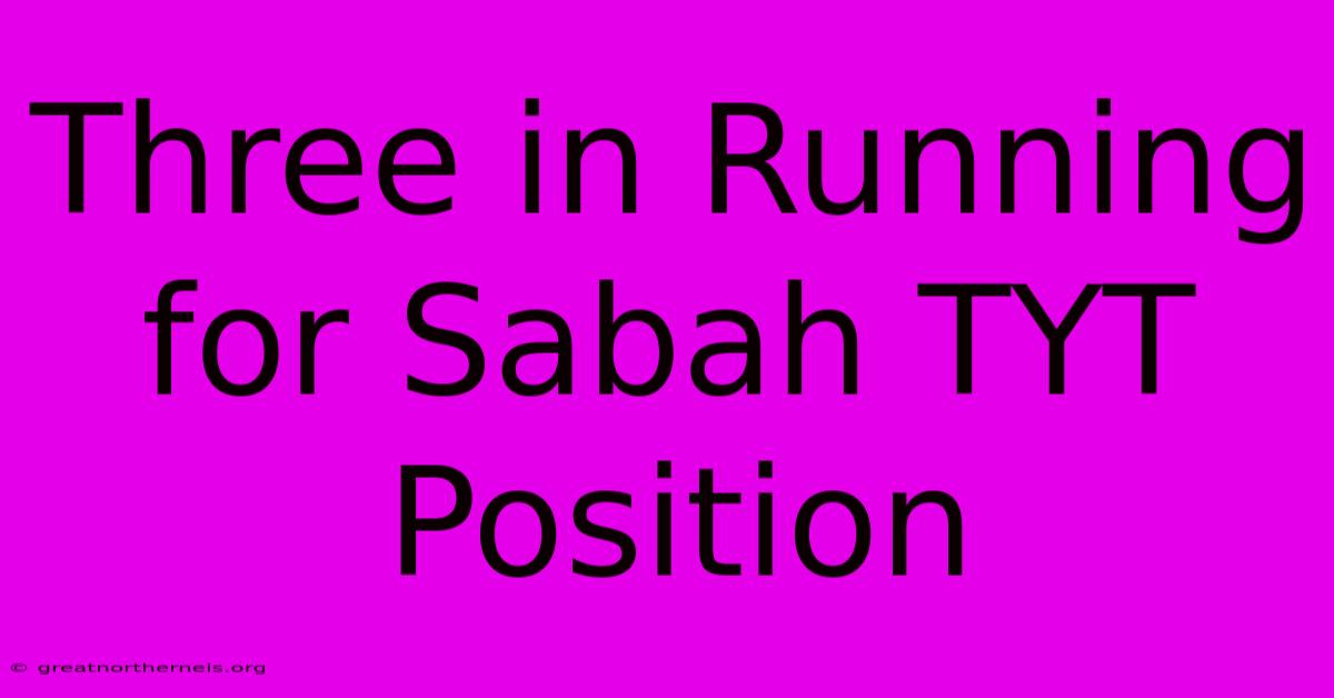 Three In Running For Sabah TYT Position