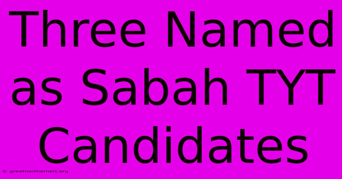 Three Named As Sabah TYT Candidates