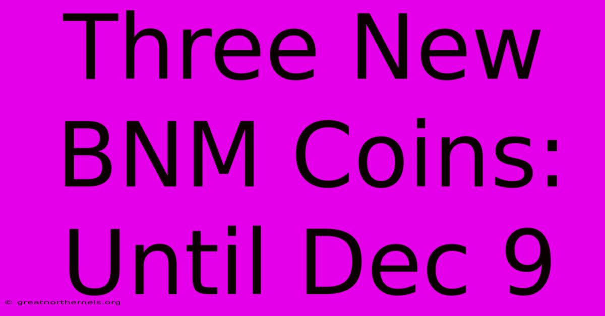 Three New BNM Coins: Until Dec 9