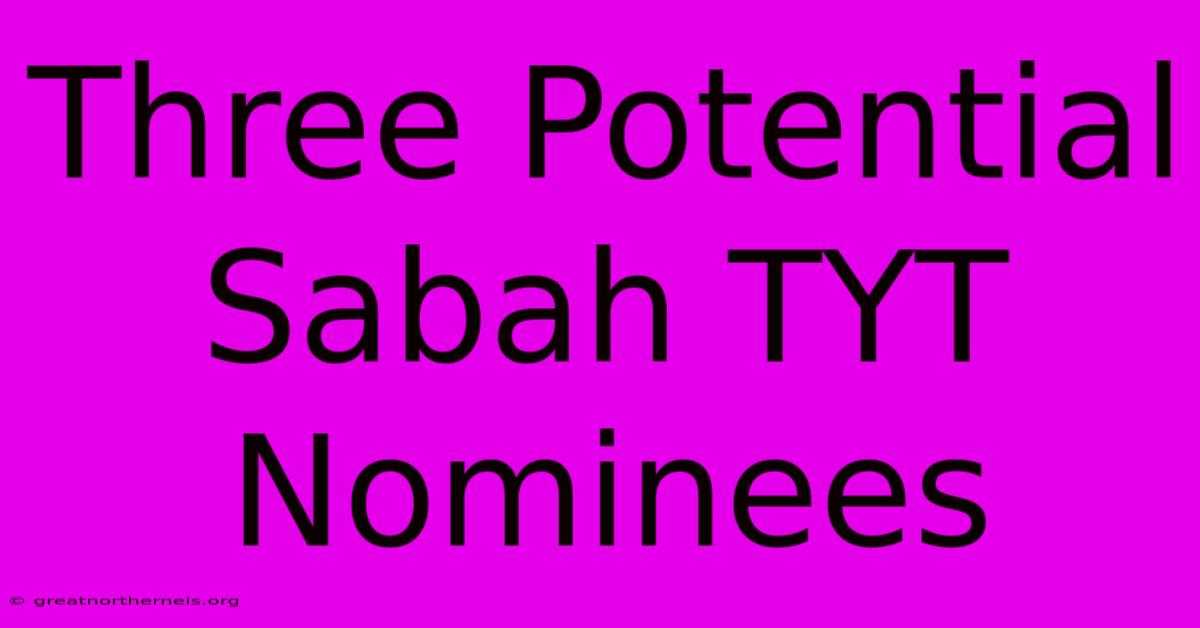 Three Potential Sabah TYT Nominees