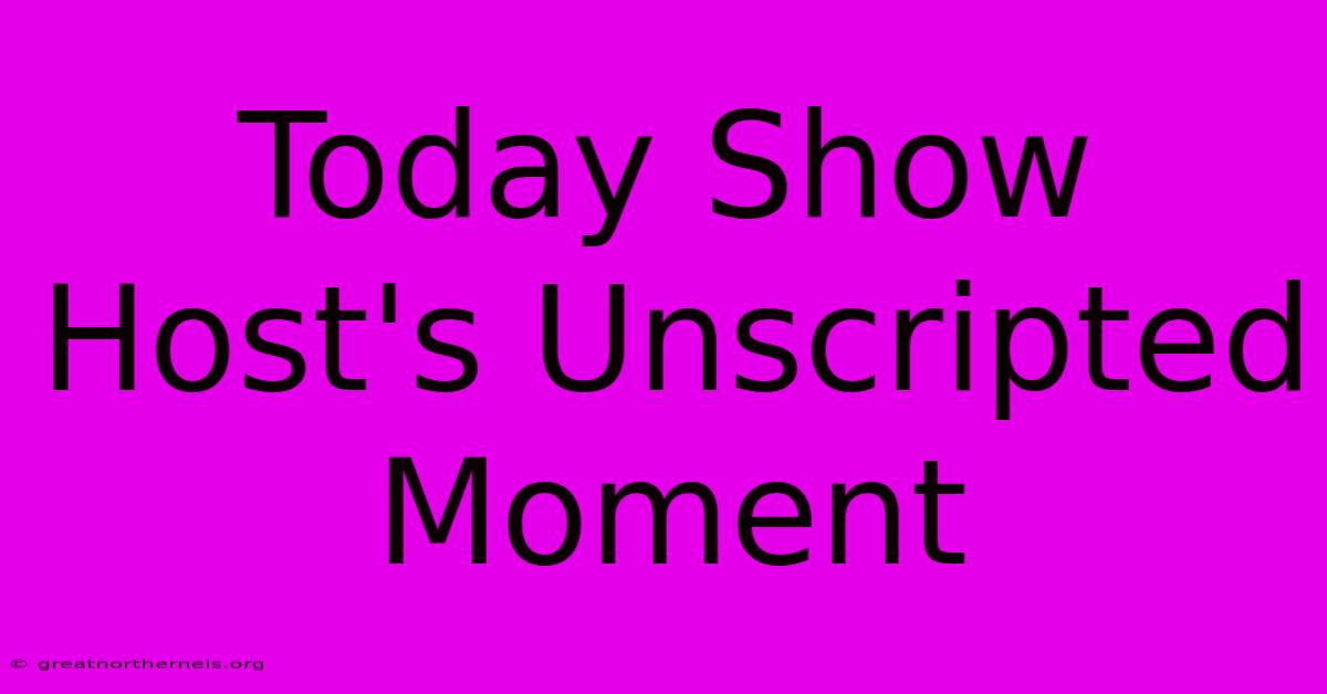 Today Show Host's Unscripted Moment