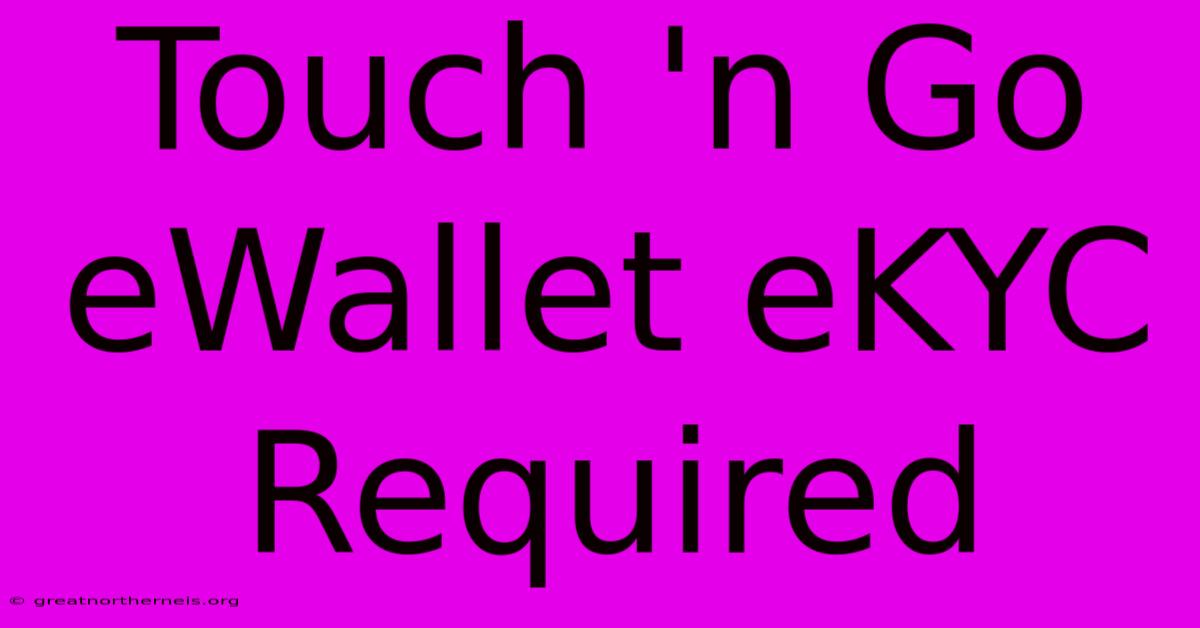 Touch 'n Go EWallet EKYC Required