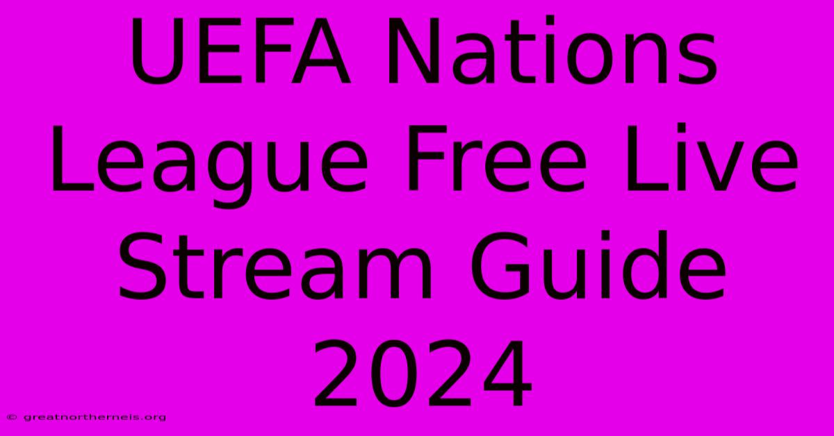 UEFA Nations League Free Live Stream Guide 2024