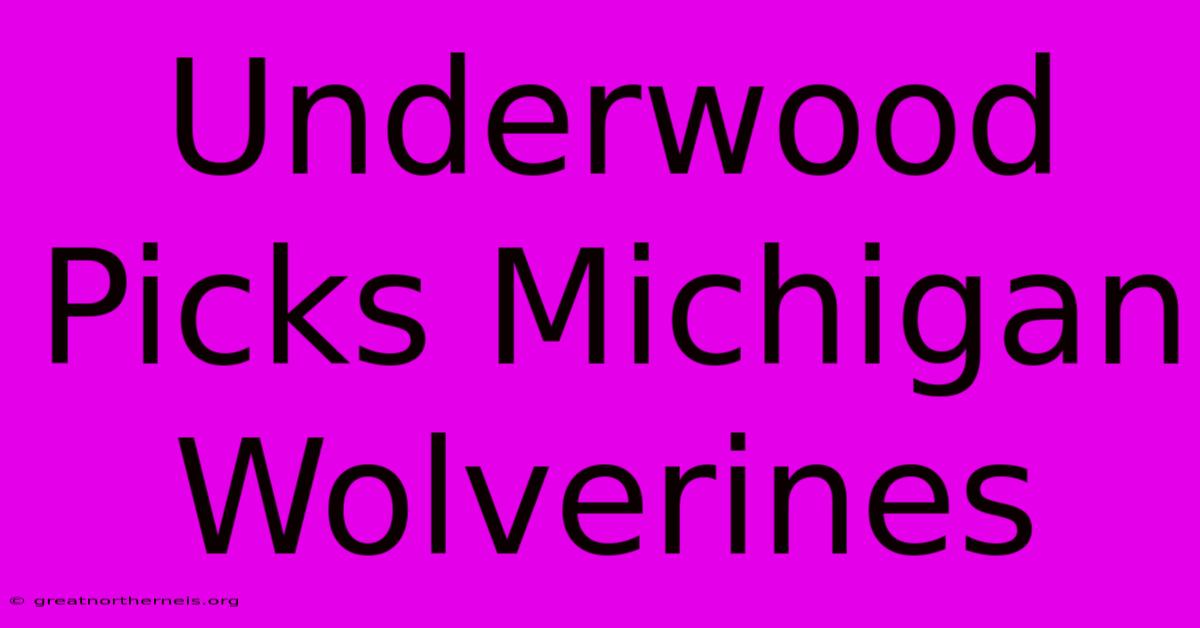 Underwood Picks Michigan Wolverines