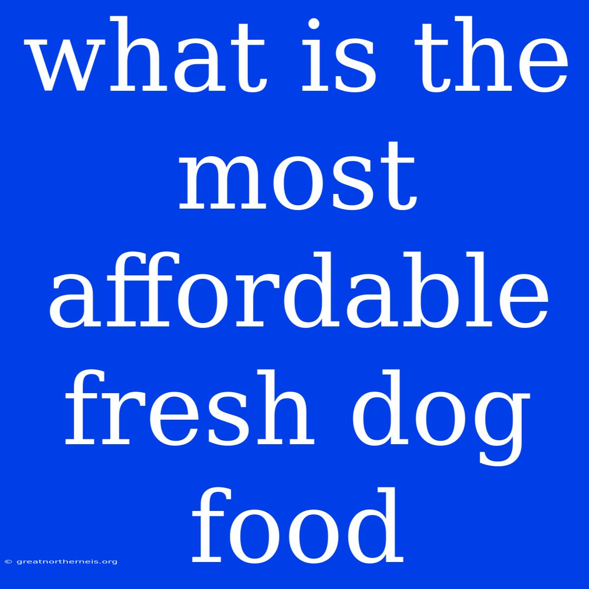 What Is The Most Affordable Fresh Dog Food